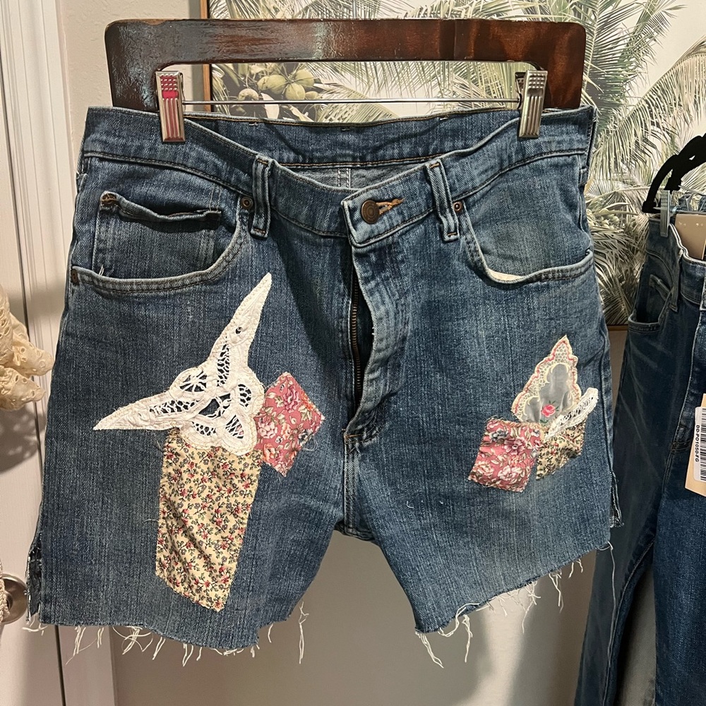 Vintage Wrangler Denim Patchwork Women's Shorts
